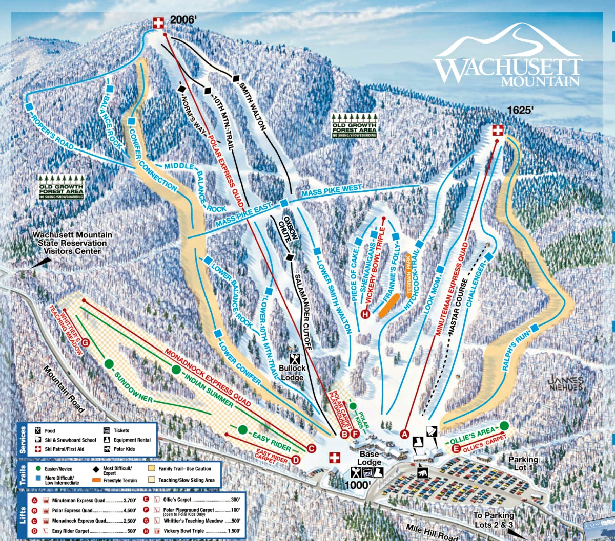 Wachusett Mountain Ski Area Trail Map