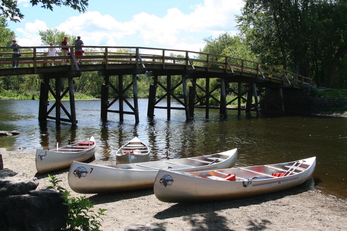 Canoes at Old North Bridge, Concord MA
