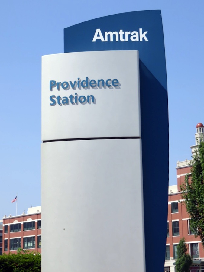 Amtrak sign at Providence Station
